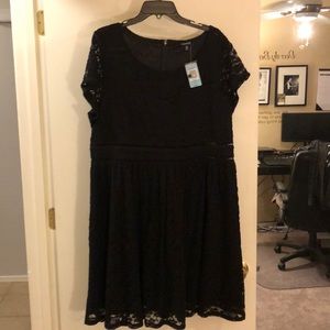 Black scoop neck skater dress. Never worn.